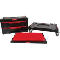 Ensemble de coffres &agrave; outils Arx de 3 morceaux avec socle &agrave; roulettes pivotantes, 23-1/10" x 15" x 13-2/5', Noir Cantin et fils
