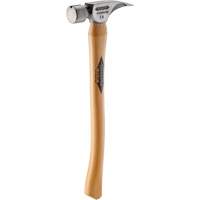 Marteau &agrave; face lisse en titane avec manche incurv&eacute; en noyer, 14 oz, Prise en Bois, 18" lo Cantin et fils