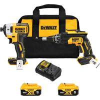 MAX Brushless Cordless Drywall Screw Gun & Impact Driver Kit, 20 V Cantin et fils