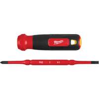 Tournevis &agrave; embouts interchangeables &agrave; tige articul&eacute;e isol&eacute; 1000 V, 2-en-1, 8-4/5" lo, Prise Coussin&eacute;e Cantin et fils