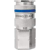 Raccord industriel rapide QUIKSILVER, Laiton nickel&eacute;, 1/4", NPT femelle, 435 PSI Cantin et fils