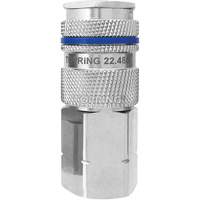 Raccord industriel rapide QUIKSILVER, Laiton nickel&eacute;, 1/2", NPT femelle, 500 psi Cantin et fils