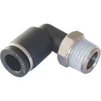 MAXFIT Push-to-Connect to Male NPT Elbow Adapter, 3/8" x 1/2" Dia., PBT Polymer Cantin et fils