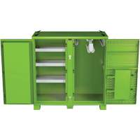 Armoire ventil&eacute;e pour le rangement d'&eacute;PI sur place, Acier, Vert lime haute visibilit&eacute; Cantin et fils