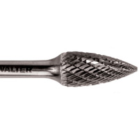 Double Cut Tapered Burr, SG-5, 1/2" Dia., 1/4" Shank, 1" Depth of Cut Cantin et fils