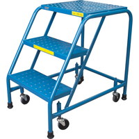 Escabeau roulant, 3 marches, Largeur de la marche 18", Hauteur de la plateforme 28", Acier Cantin et fils