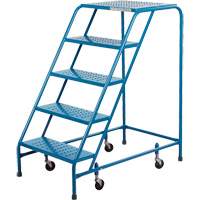 Rolling Step Ladder, 5 Steps, 18" Step Width, 46" Platform Height, Steel Cantin et fils