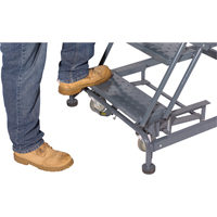 Weight Actuated Lockstep Rolling Ladders, 6 Steps, 24" Step Width, 60" Platform Height, Steel Cantin et fils