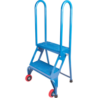 Portable Folding Ladder, 2 Steps, Perforated, 20" High Cantin et fils