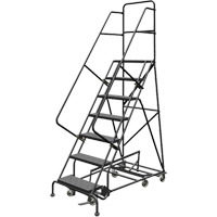 All Directional Rolling Ladder, 7 Steps, 24" Step Width, 70" Platform Height, Steel Cantin et fils