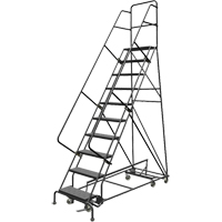 All Directional Rolling Ladder, 10 Steps, 24" Step Width, 100" Platform Height, Steel Cantin et fils
