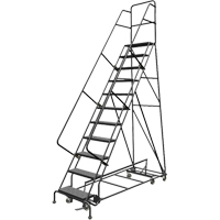 All Directional Rolling Ladder, 11 Steps, 24" Step Width, 110" Platform Height, Steel Cantin et fils