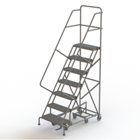 All Directional Rolling Ladder, 7 Steps, 24" Step Width, 70" Platform Height, Steel Cantin et fils