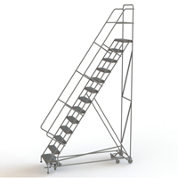 All Directional Rolling Ladder, 13 Steps, 24" Step Width, 130" Platform Height, Steel Cantin et fils