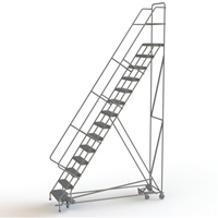 All Directional Rolling Ladder, 14 Steps, 24" Step Width, 140" Platform Height, Steel Cantin et fils