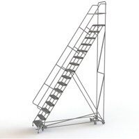 All Directional Rolling Ladder, 16 Steps, 24" Step Width, 160" Platform Height, Steel Cantin et fils