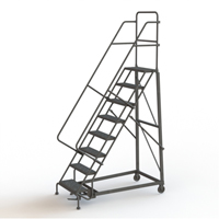 Heavy Duty Rolling Ladder, 8 Steps, 24" Step Width, 80" Platform Height, Steel Cantin et fils