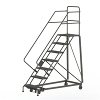 Heavy Duty Safety Slope Ladder, 7 Steps, Perforated, 50° Incline, 70" High Cantin et fils