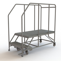 Plateforme de travail mobile, Acier, 2 Marches, 20" ha, 47" p, 24" Marche, Stri&eacute; Cantin et fils