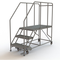 Plateforme de travail mobile, Acier, 3 Marches, 30" ha, 47" p, 24" Marche, Stri&eacute; Cantin et fils