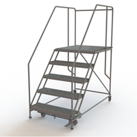 Plateforme de travail mobile, Acier, 5 Marches, 50" ha, 36" p, 36" Marche, Stri&eacute; Cantin et fils