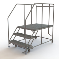 Plateforme de travail mobile, Acier, 3 Marches, 30" ha, 48" p, 36" Marche, Stri&eacute; Cantin et fils