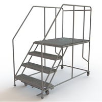 Plateforme de travail mobile, Acier, 4 Marches, 40" ha, 48" p, 36" Marche, Stri&eacute; Cantin et fils