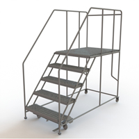Plateforme de travail mobile, Acier, 5 Marches, 50" ha, 48" p, 36" Marche, Stri&eacute; Cantin et fils