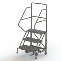 Safety Slope Rolling Ladder, 3 Steps, Serrated, 50° Incline, 30" High Cantin et fils