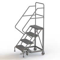 Safety Slope Rolling Ladder, 4 Steps, Serrated, 50° Incline, 40" High Cantin et fils