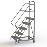 Safety Slope Rolling Ladder, 5 Steps, Serrated, 50° Incline, 50" High Cantin et fils