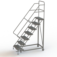 Safety Slope Rolling Ladder, 7 Steps, Serrated, 50° Incline, 70" High Cantin et fils