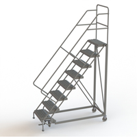 Safety Slope Rolling Ladder, 8 Steps, Serrated, 50° Incline, 80" High Cantin et fils