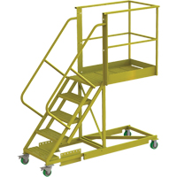Cantilever Rolling Ladder, Supported, 5 Steps, 40" Platform Depth, 50" Platform Height Cantin et fils