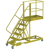 Cantilever Rolling Ladder, Supported, 6 Steps, 40" Platform Depth, 60" Platform Height Cantin et fils