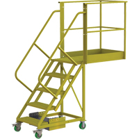 Cantilever Rolling Ladder, Unsupported, 5 Steps, 40" Platform Depth, 50" Platform Height Cantin et fils