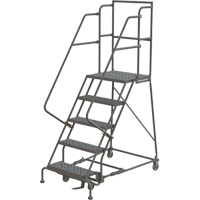 Deep Top Step Rolling Ladder, 5 Steps, 16" Step Width, 50" Platform Height, Steel Cantin et fils