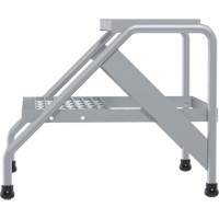 Escabeau en aluminium, 2 marche(s), 22-13/16" la x 24-9/16" lo x 20" h, Capacit&eacute; 500 lb Cantin et fils