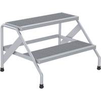 Escabeau en aluminium, 2 marche(s), 32-13/16" la x 24-9/16" lo x 20" h, Capacit&eacute; 500 lb Cantin et fils