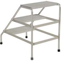 Escabeau en aluminium, 3 marche(s), 22-13/16" la x 34-9/16" lo x 30" h, Capacit&eacute; 500 lb Cantin et fils