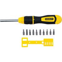 Multi-Bit Ratchet Screwdriver with 10 Bits, Cushion Grip Handle Cantin et fils