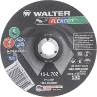 Meules &agrave; moyeu d&eacute;port&eacute; Flexcut, 7", 24 Grain, Oxyde d'aluminium, 7/8", 8600 Tr/min, Type 29 Cantin et fils