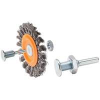 Reversible Mounted Knot-Twisted Wire Wheel, 3" Dia., 0.0118" Fill, 1/2" Arbor, Steel Cantin et fils