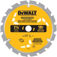 Lame de scie &agrave; pointes au carbure pour coupe rapide, 7-1/4", 18 dents, Pour Bois Cantin et fils