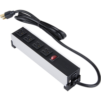 Indoor Brushed Aluminum Power Bar, 4 Outlet(s), 6' Cantin et fils