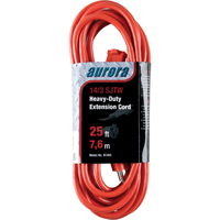 Vinyl Extension Cord, Outdoor, SJTW, 14/3 AWG, 15 A, 25' Cantin et fils