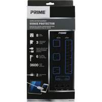 USB Charging Surge Protectors, 8 Outlets, 3600 J, 1875 W, 6' Cord Cantin et fils