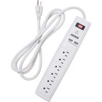 Limiteur de surtension avec chargeur USB, 6 Prises, 1200 J, 1875 W, Cordon 6' Cantin et fils