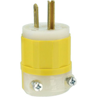 Industrial Grade Straight-Blade Plug, Impact Modified Nylon, 15 A, 125 V Cantin et fils