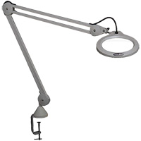 Magnifying Lamp, 5 Diopter, LED Light, 45" Arm, C-Clamp, Grey Cantin et fils